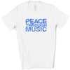 Peace Through Music White T-Shirt | unisex
